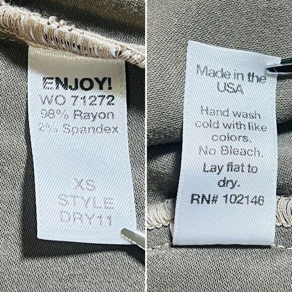 Michael Stars XS Ruffled Lace-up Mini Dress Short Sleeve Camo Green - Picture 11 of 11